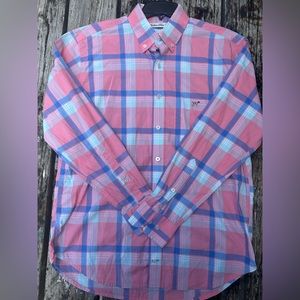 Southern Point Co. Men’s Long Sleeve Button Down Shirt. Pink & Blue. Size Small